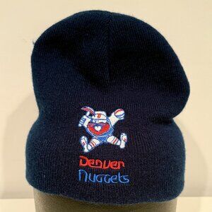 Denver Nuggets Beanie Hat Cap Retro Logo Navy Blue